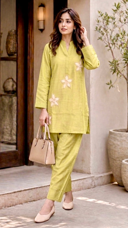 Fresh lime floral co-ord