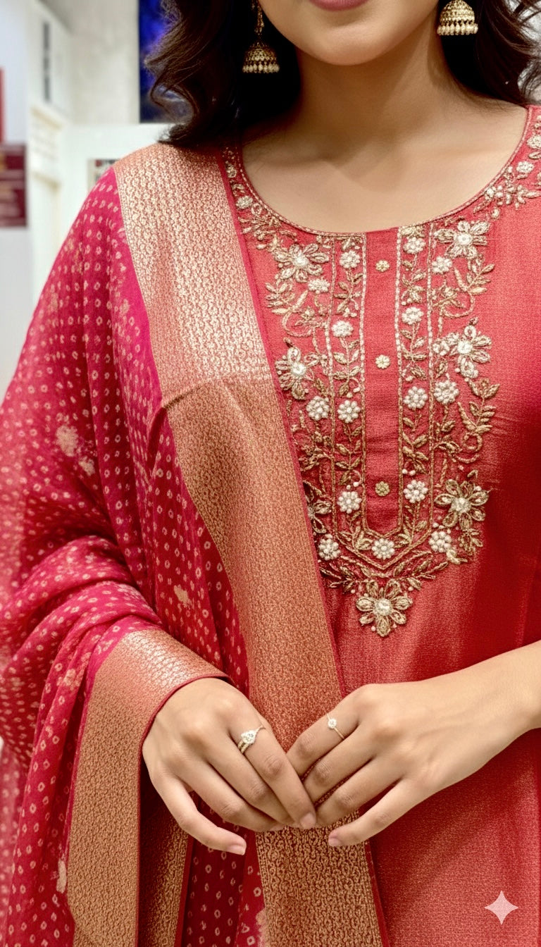 Elegant silk salwar suit