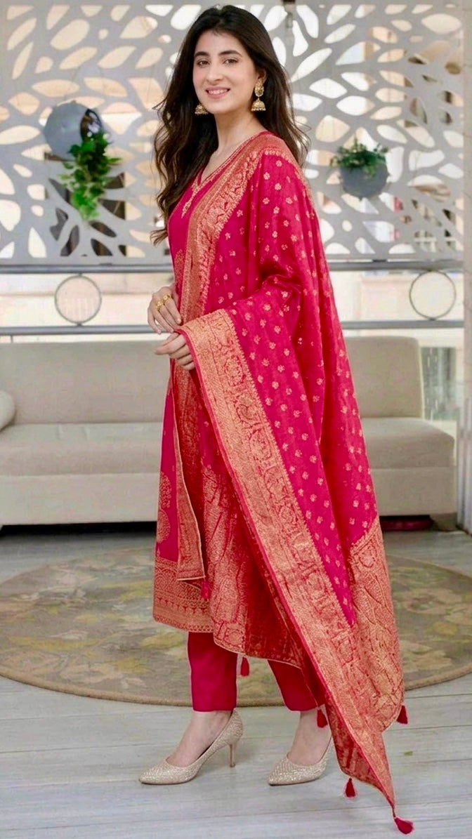Elegant banarasi silk suit