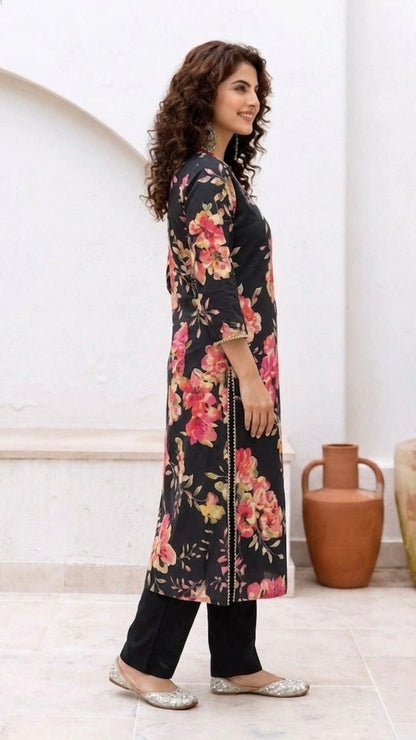 Classic black floral set