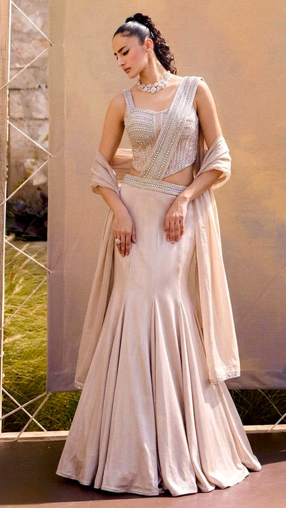 Nude glam lehenga set