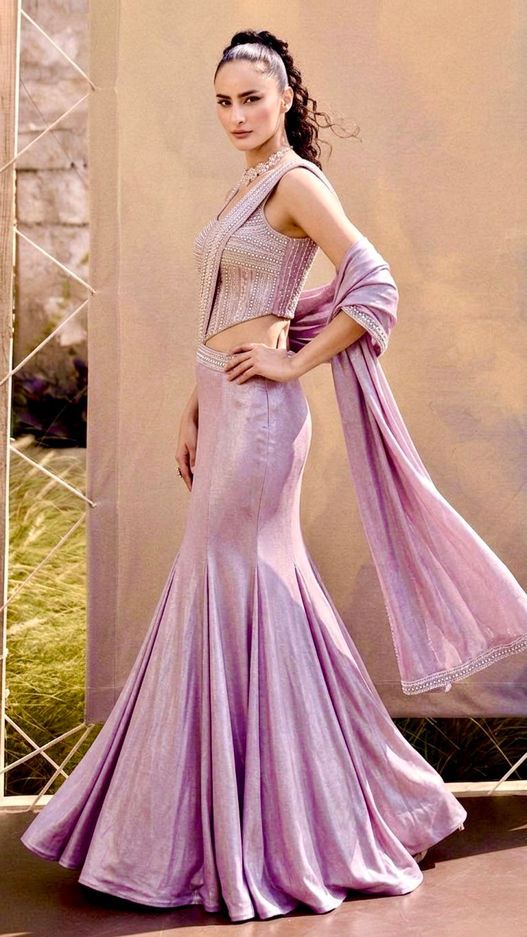 Nude glam lehenga set