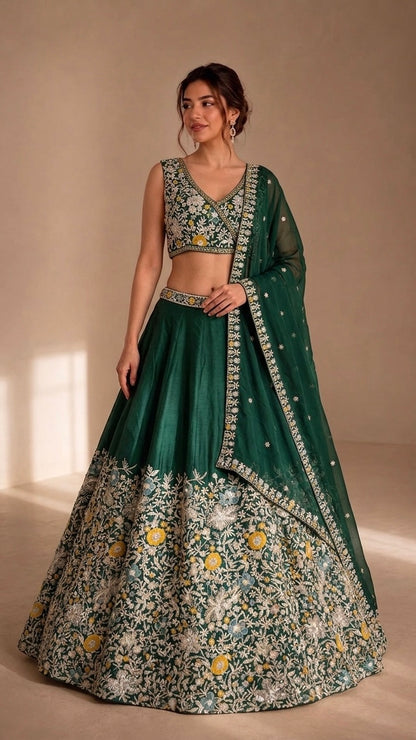 Royal emerald lehenga