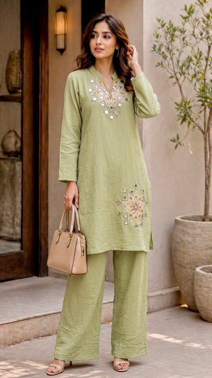 Celeste mirror embellished co-ord