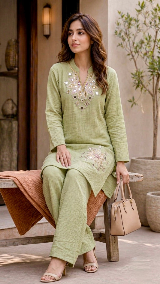 Celeste mirror embellished co-ord