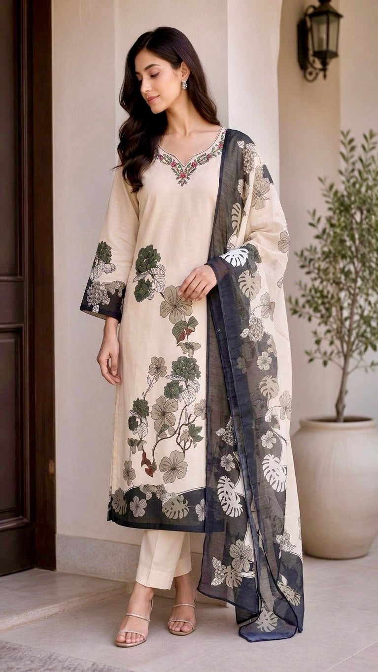 Charcoal cotton suit