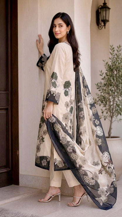 Charcoal cotton suit