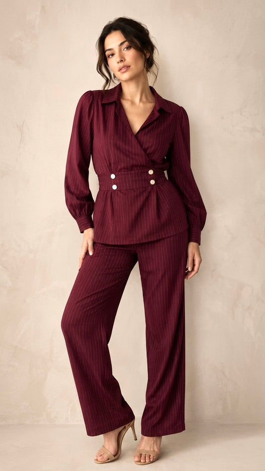 Structured pinstripe set