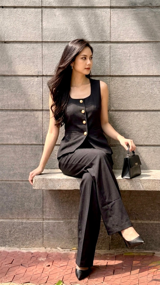 Chic waistcoat & flair pant