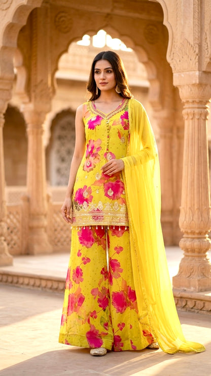 Floral sharara suit