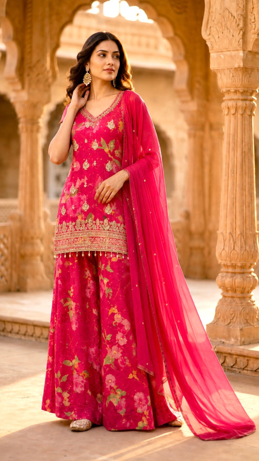 Floral sharara suit