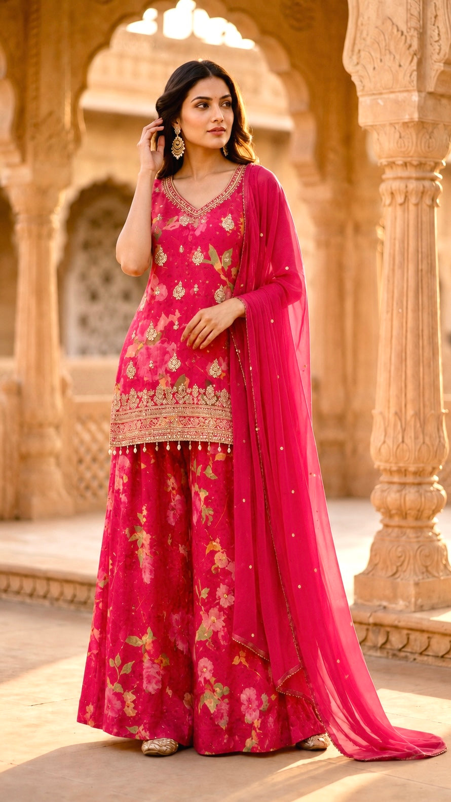 Floral sharara suit