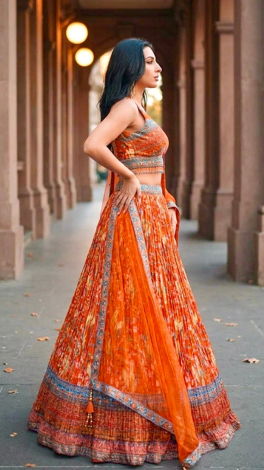 VIBRANT ORANGE LEHENGA