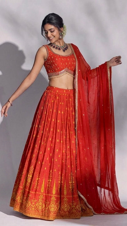 Vermilion women lehenga