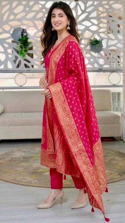 Elegant banarasi silk suit