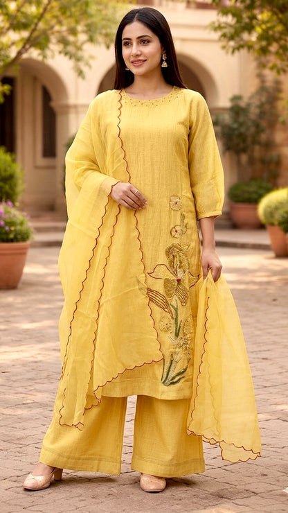 Chander silk plazo suit