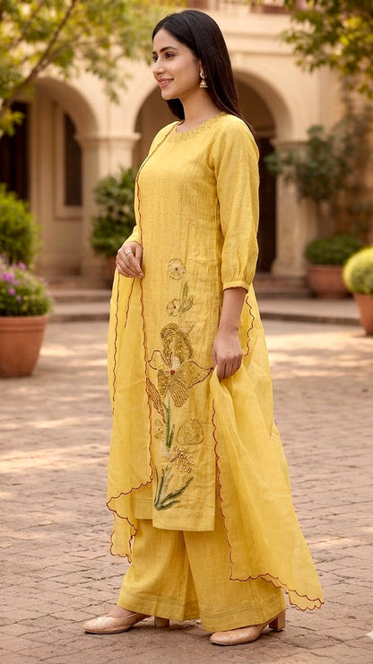 Chander silk plazo suit