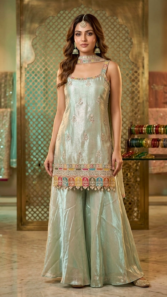 PASTEL MINT SHARARA