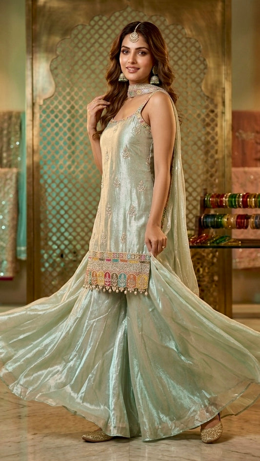 PASTEL MINT SHARARA